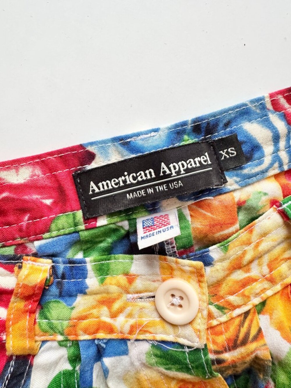 AMERICAN APPAREL Floral Print Viscose Twill A-Line Midi Skirt, Size XS - Picture 5 of 7